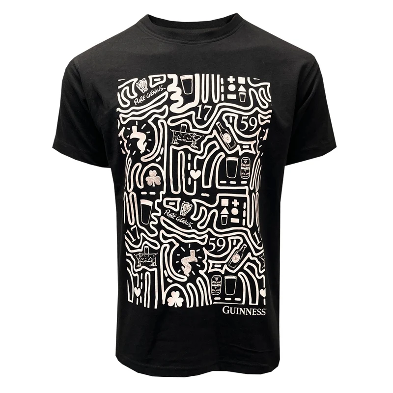 Guinness Black Graphic Doodle T-Shirt