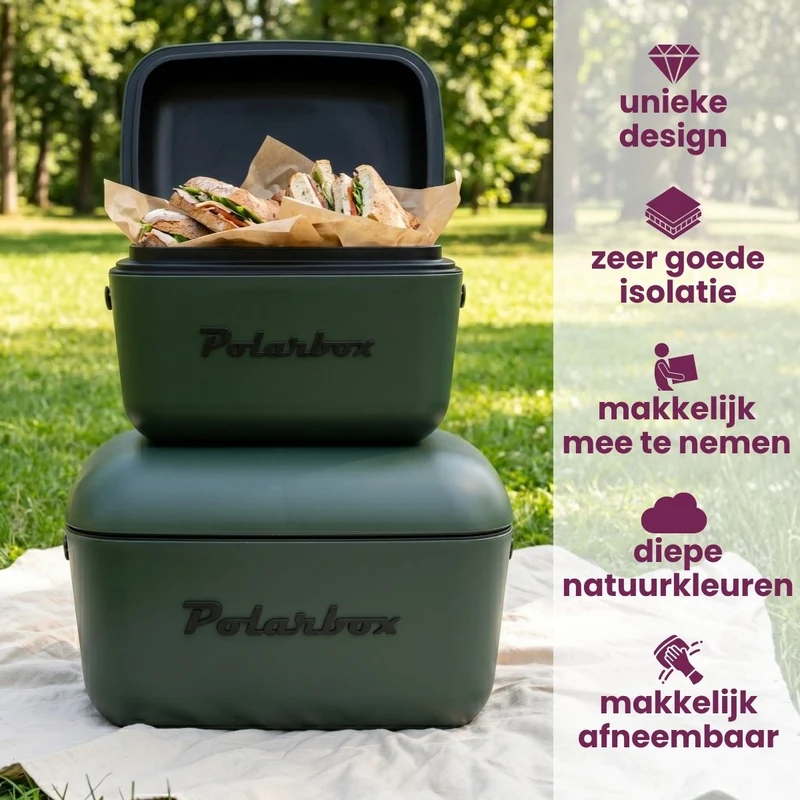 Polarbox Kühlbox mit Schulterband - Green Forest-Black - 12 Liter