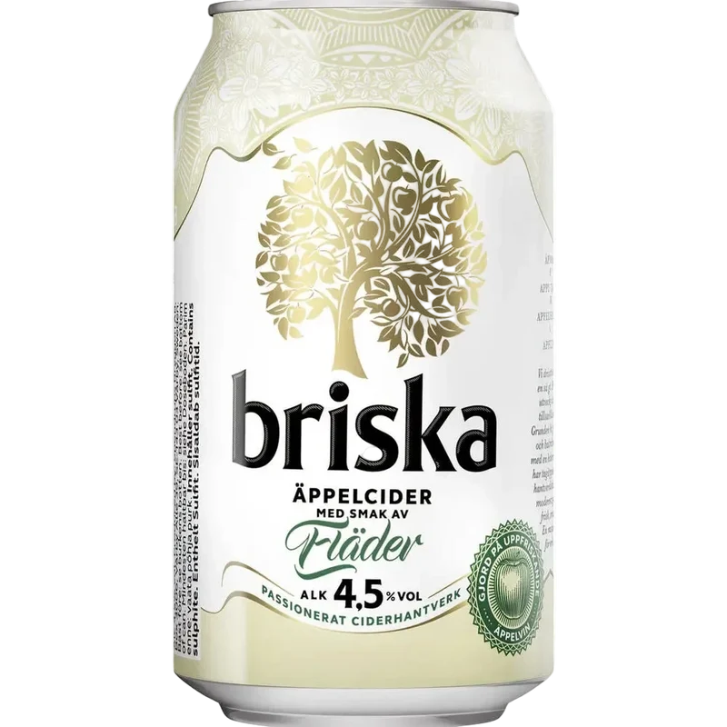 Briska Äppelcider Fläder 4,5% 24x0,33L Dose zzgl. DPG Pfand