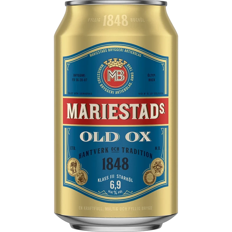 Mariestads Old Ox 6,9% 24x0,33L Dose zzgl. DPG Pfand