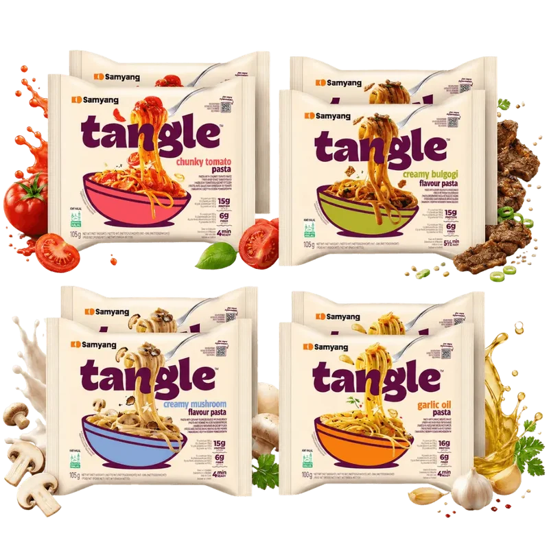 SAMYANG Tangle K Food Pasta Bundle 8x Korean Instant Pasta Mix