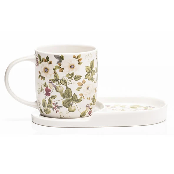 Floral Mug & Snack Tray
