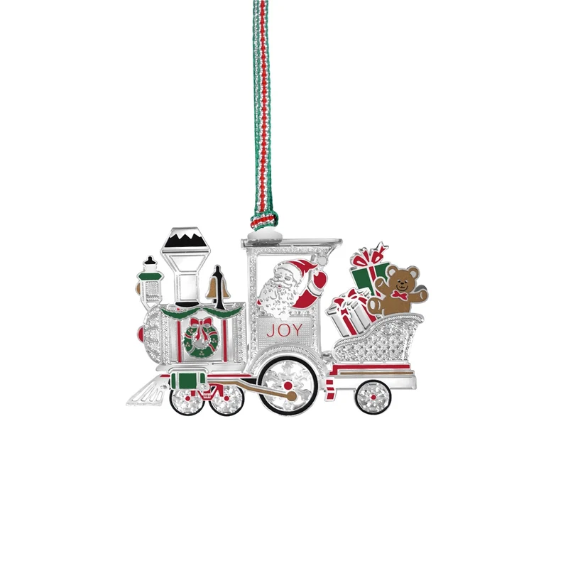 Santa in Train Hanging Christmas Decoration