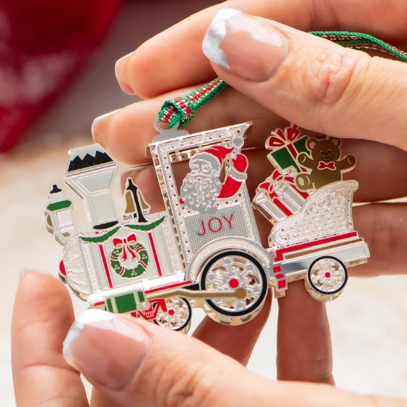 Santa in Train Hanging Christmas Decoration