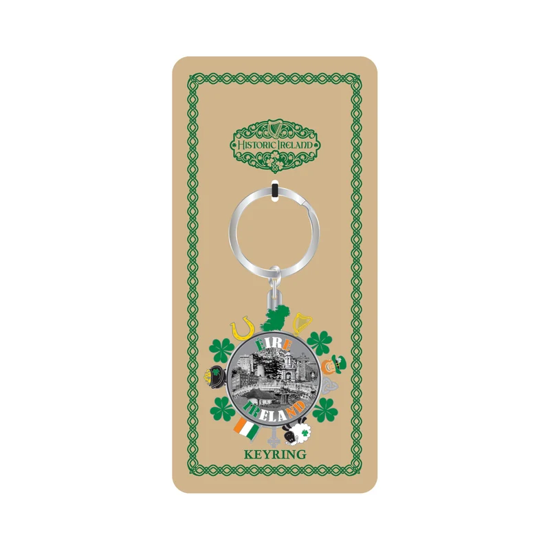 Ireland Spinning Metal Keyring