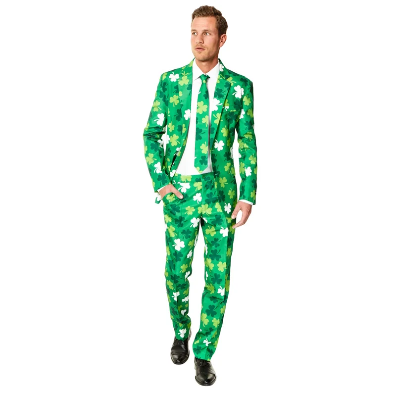 Men's St. Patrick's Day Green Shamrock Suit