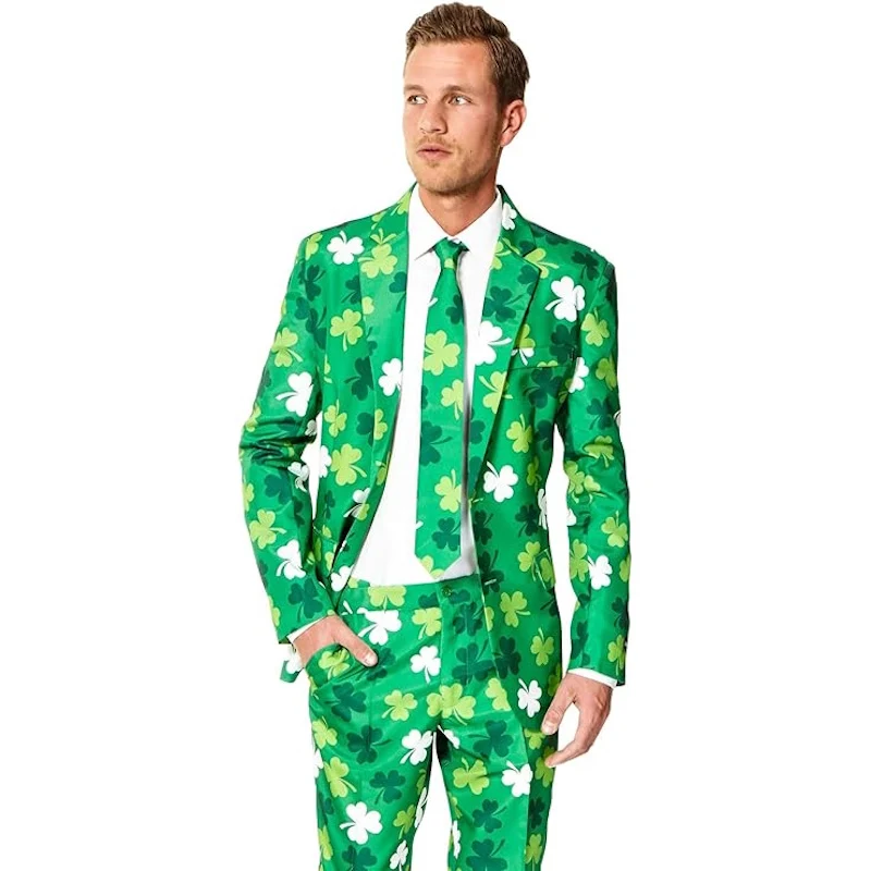 Men's St. Patrick's Day Green Shamrock Suit