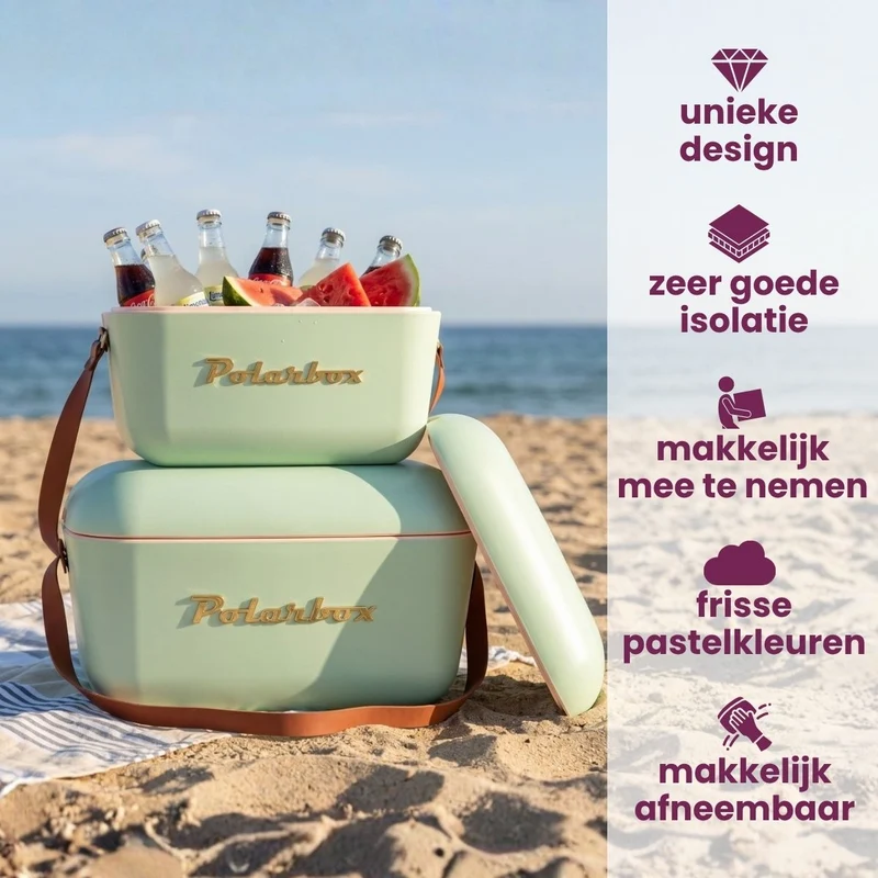 Polarbox Kühlbox mit Schultergurt - Olive Green-Gold - 20 Liter