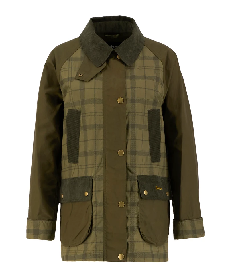 Barbour Modern Tartan Beadnell Casual Jacket in Dusky Green Tartan/Highland Olive