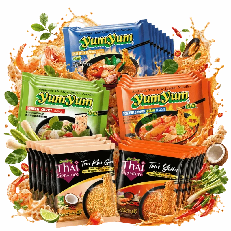 YUM YUM Bestseller Mix 56er Thai Spicy Seafood Green Curry & Tom Yum