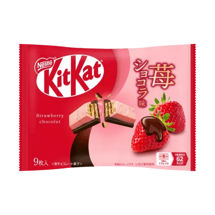 KITKAT Erdbeere Schokolade 104g Mini Schokoladenwaffeln mit Erdbeergeschmack