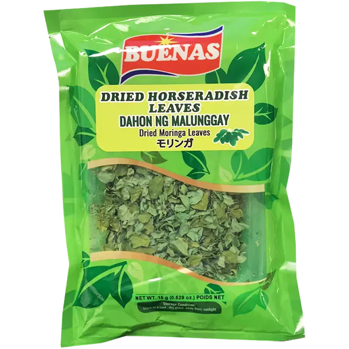 BUENAS Dried Horseradish Leaves (Malunggay) 15G Getrocknete Moringablätter