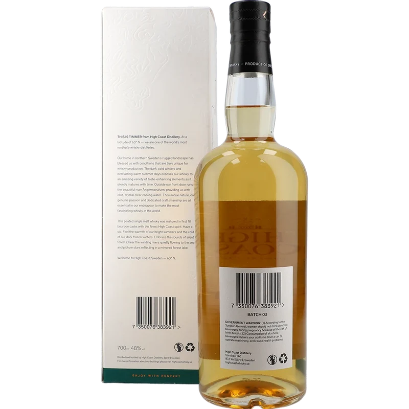 Box Whisky High Coast TIMMER Peat Smoke 48 % 0,7L FL