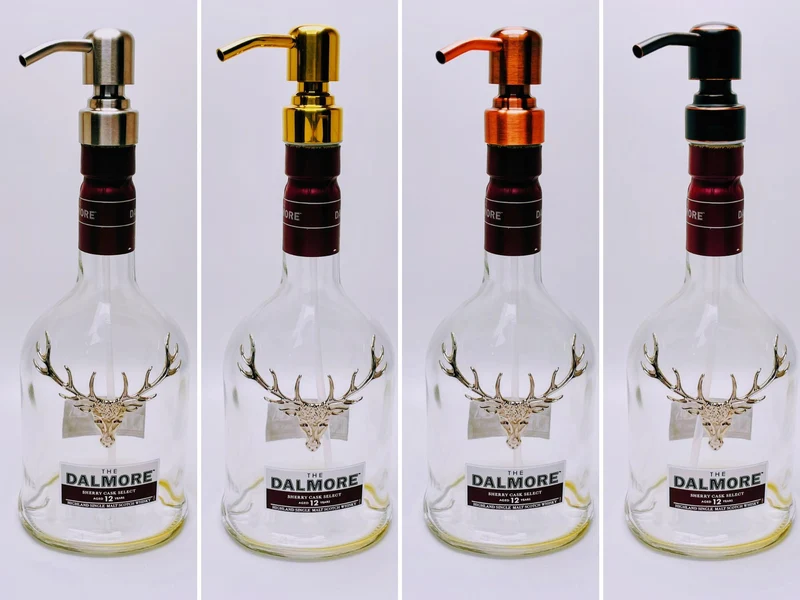Whisky-Seifenspender “Whisky Wave” | Handgemachter Pumpspender aus Whiskyflaschen | Ideal für Bad & Küche | Top Geschenk für Whiskyfans