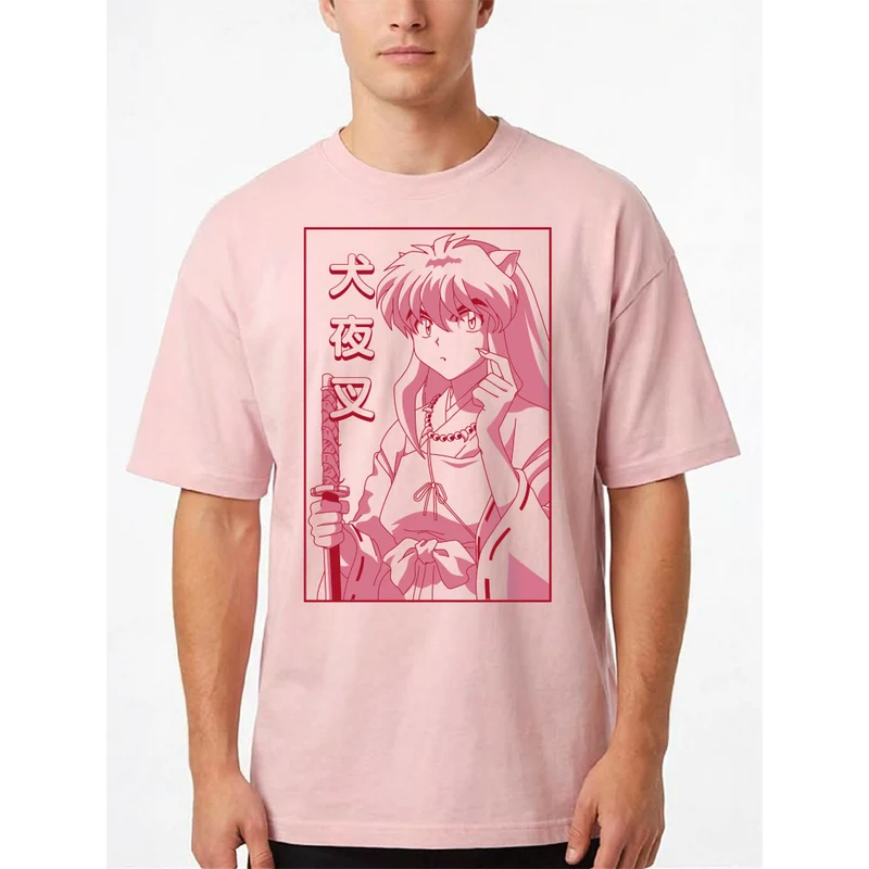 Character Oversize T-Shirt für Inu Yasha Fans rosa
