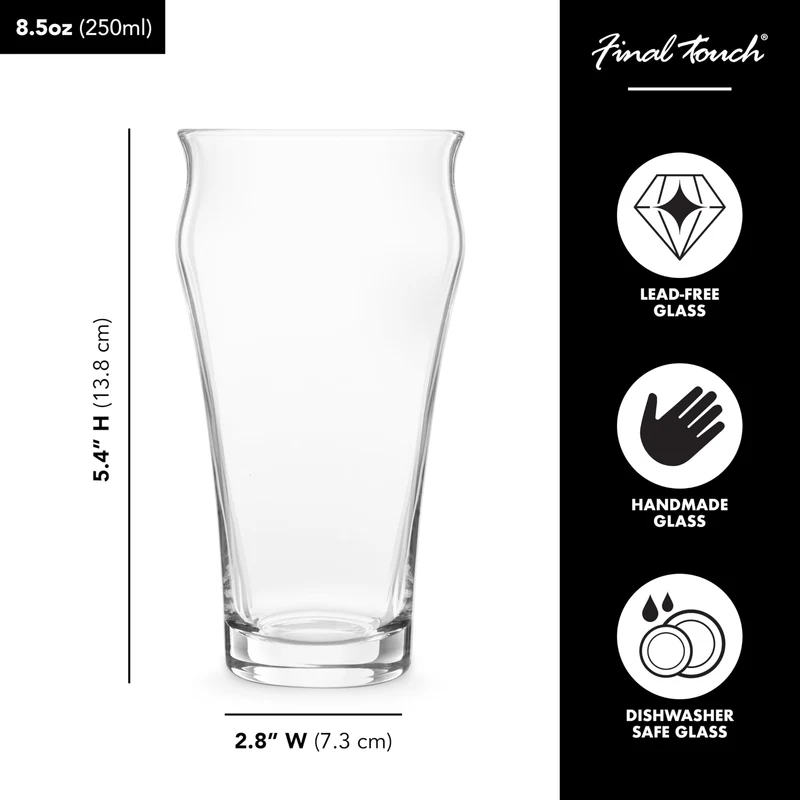 Final Touch Craft Beer Flight Set with Solid Wood & Slate Serving Board (GBT114)