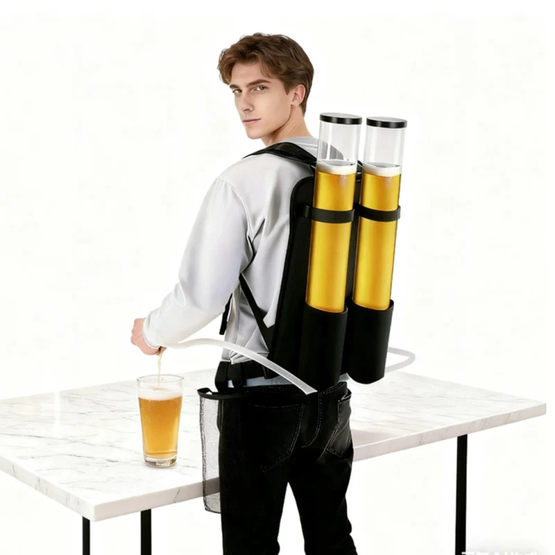 Portable Beer Dispenser, Dual Tank Backpack Drink Dispenser, Backpack Beer Liquor Dispenser,Party Beverage Drink Dispenser