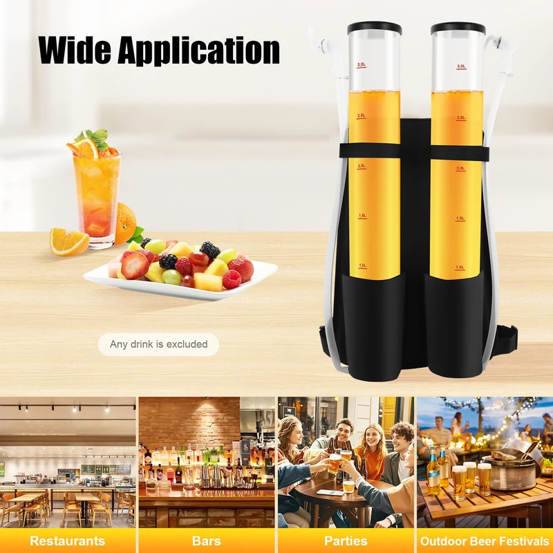 Portable Beer Dispenser, Dual Tank Backpack Drink Dispenser, Backpack Beer Liquor Dispenser,Party Beverage Drink Dispenser