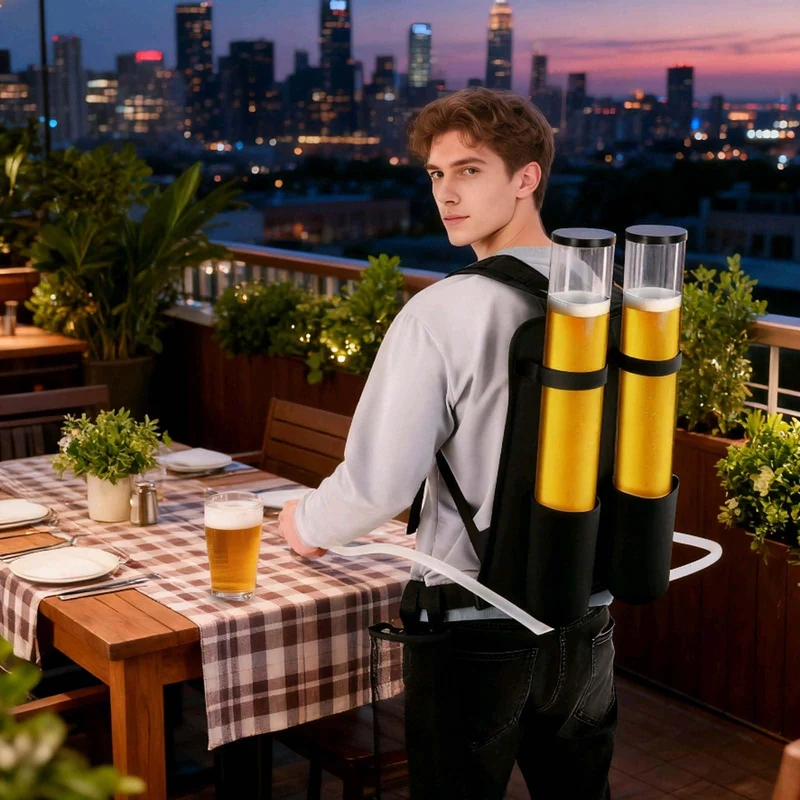 Portable Beer Dispenser, Dual Tank Backpack Drink Dispenser, Backpack Beer Liquor Dispenser,Party Beverage Drink Dispenser