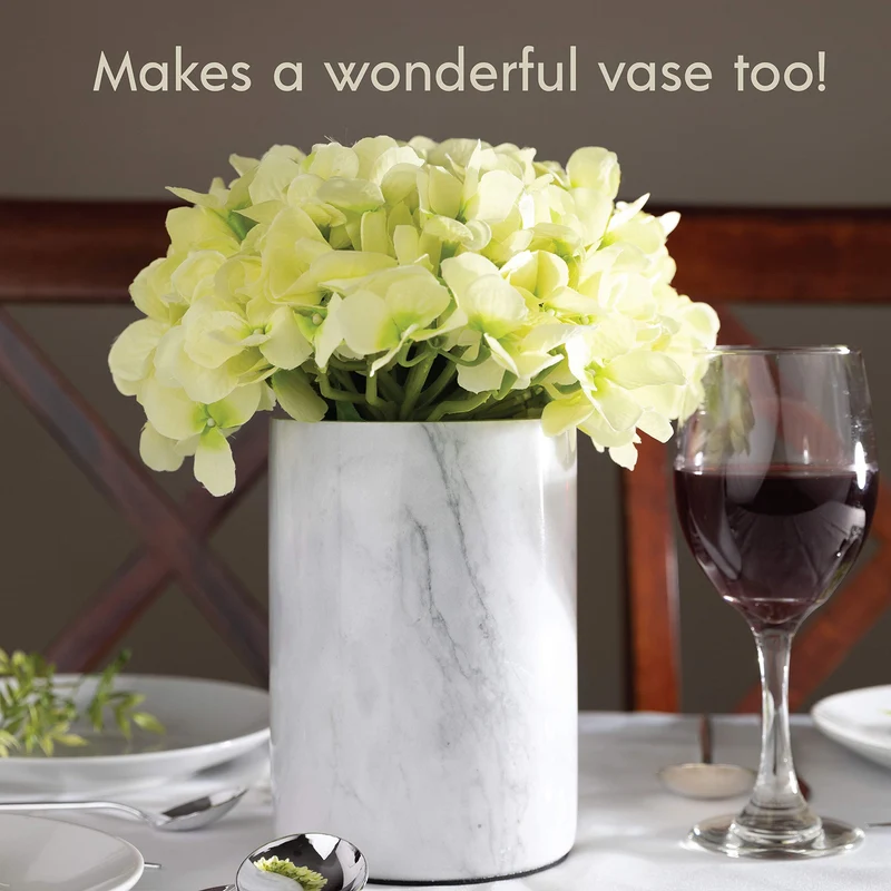 Homeries Marble Wine Chiller Bucket - Wine & Champagne Cooler for Parties, Dinner – Keep Wine & Beverages Cold, Wine Chillers for Bottles – Holds Any 750ml Bottle - Ideal Gift for Wine Enthusiasts