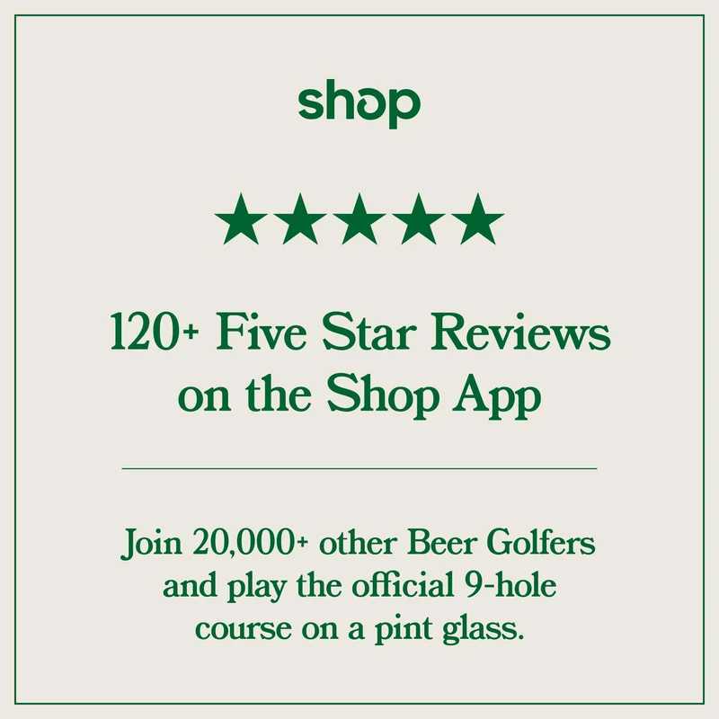 Beer Golf The Original Twosome Set (2-Pack) | 16 oz Precision Drinking Game Pint Glasses | Includes Scorecard Coasters & Pencil | The Ultimate Party Game & Golf Gift