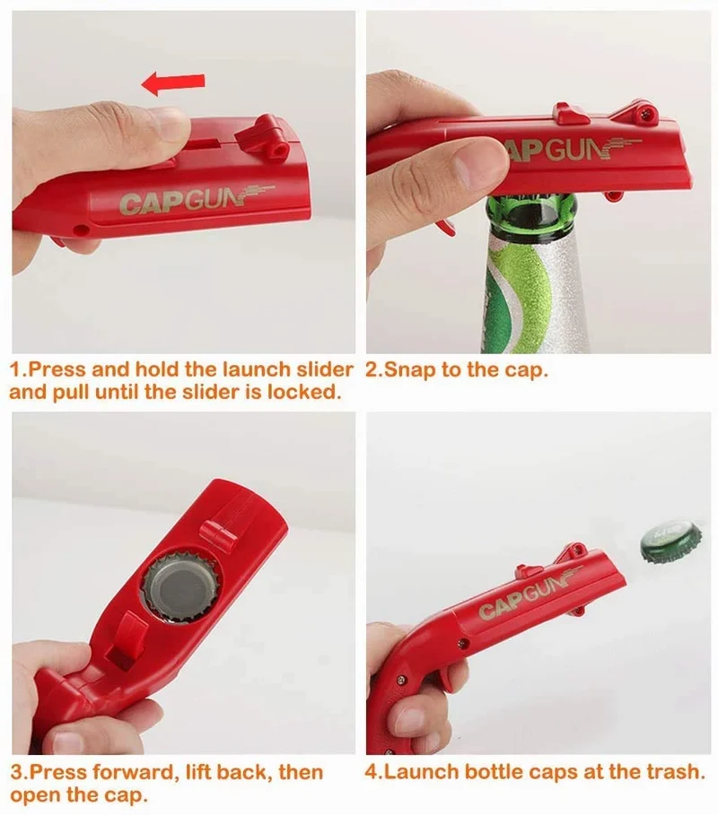Shuirexue Cap Gun Beer Bottle Opener, Bottle Openers party favors [ 3 in 1 Pack] Gamer bottle opener for BBQ, Party, Bar, Drinking Bottle Opener with family, friends and drinking buddies
