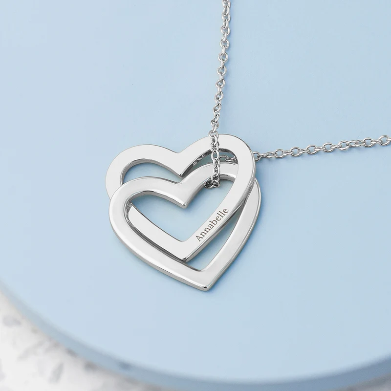 Personalised Personalised Entwined Hearts Necklace
