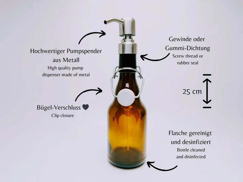 Bügelflaschen Seifenspender “Bügel Brause“ | Nachfüllbar & Handgemacht | Upcycling Geschenk für Flensburg Fans | Ideal für Bierliebhaber