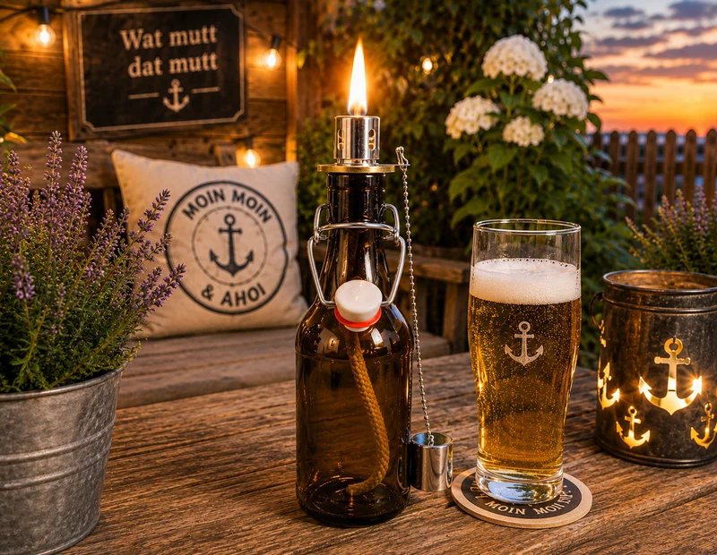 Bügelflaschen Seifenspender “Bügel Brause“ | Nachfüllbar & Handgemacht | Upcycling Geschenk für Flensburg Fans | Ideal für Bierliebhaber