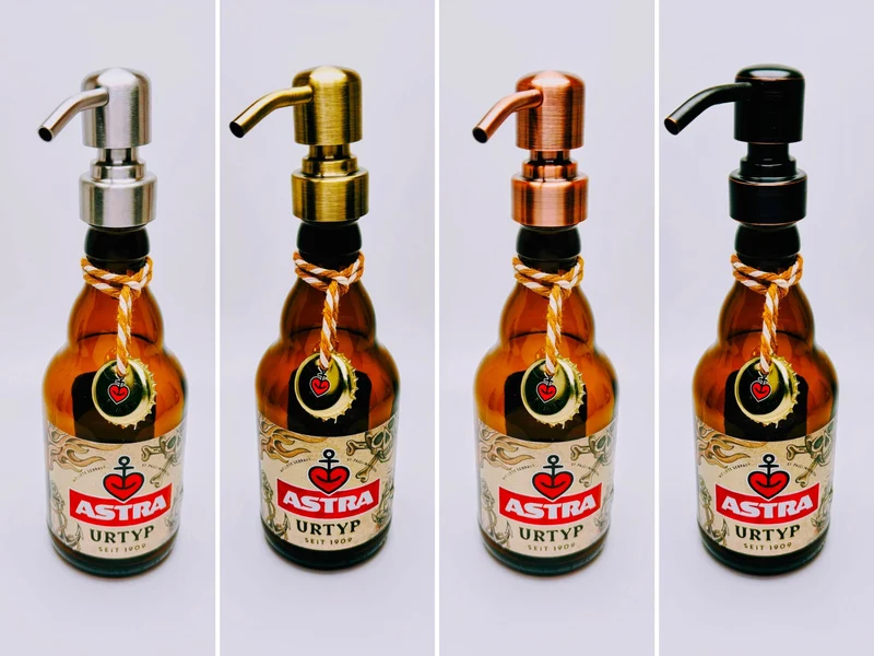 Astra-Seifenspender ”Kiezbrise” | Handgemacht aus Astra Bierflaschen | Nachfüllbar | Hamburg Fan Geschenk | Upcycling Deko Bad