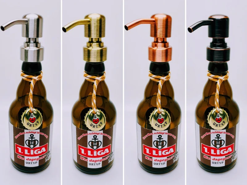 Astra-Seifenspender ”Kiezbrise” | Handgemacht aus Astra Bierflaschen | Nachfüllbar | Hamburg Fan Geschenk | Upcycling Deko Bad