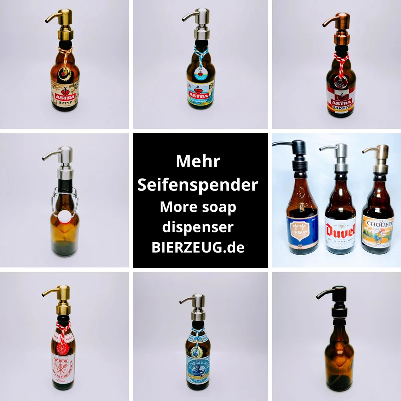 Astra-Seifenspender ”Kiezbrise” | Handgemacht aus Astra Bierflaschen | Nachfüllbar | Hamburg Fan Geschenk | Upcycling Deko Bad