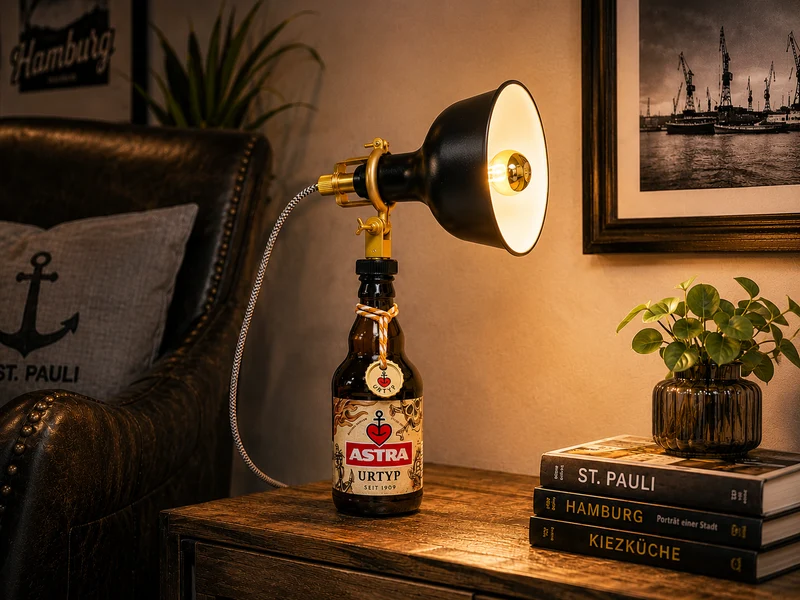 Astra-Seifenspender ”Kiezbrise” | Handgemacht aus Astra Bierflaschen | Nachfüllbar | Hamburg Fan Geschenk | Upcycling Deko Bad