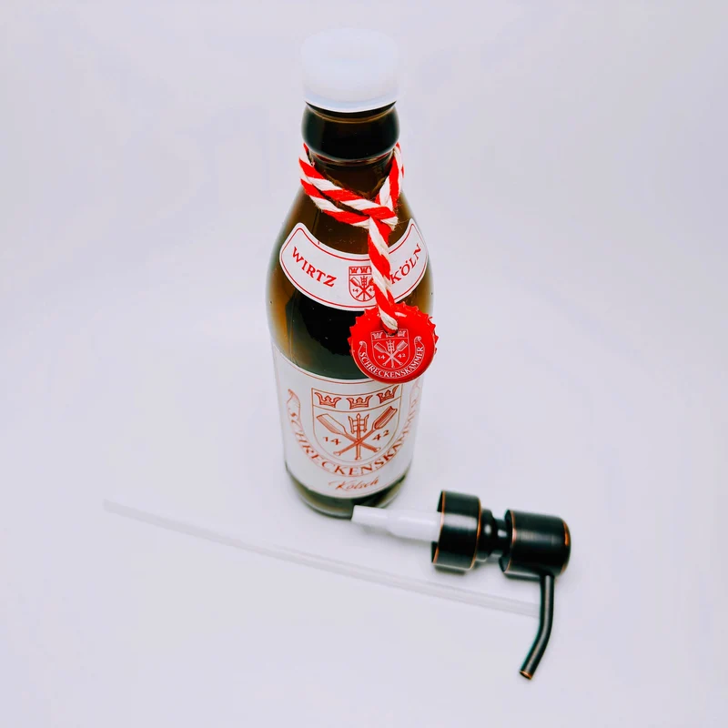 Kölsch Seifenspender aus echter Kölschflasche – Handgemachter nachfüllbarer Design Pumpspender – Geschenkidee aus Köln für Bier Liebhaber