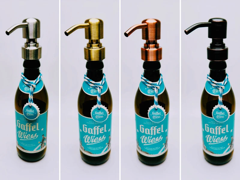 Kölsch Seifenspender aus echter Kölschflasche – Handgemachter nachfüllbarer Design Pumpspender – Geschenkidee aus Köln für Bier Liebhaber