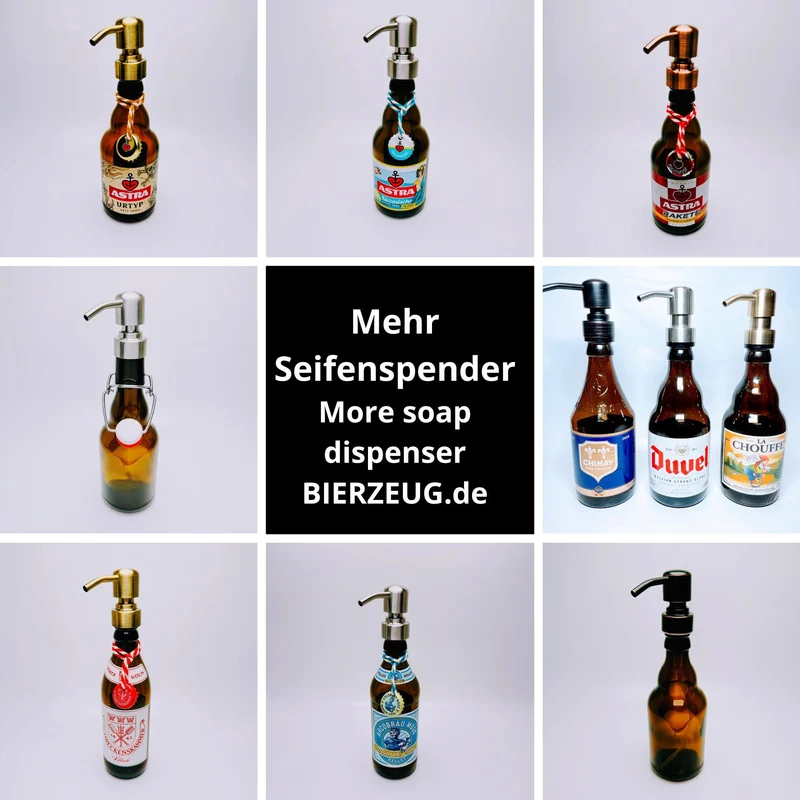 Kölsch Seifenspender aus echter Kölschflasche – Handgemachter nachfüllbarer Design Pumpspender – Geschenkidee aus Köln für Bier Liebhaber