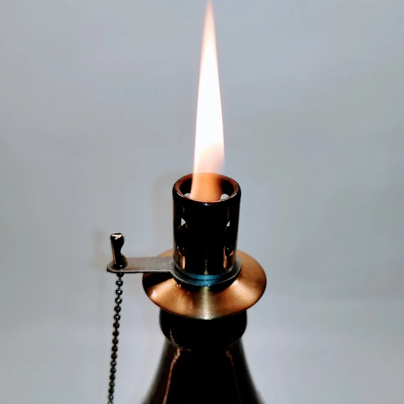 Astra-Öllampe ”Hamburger Nachtlicht” aus Astra Bier-Flaschen | Handgemachte Upcycling Gartenfackel | Geschenk für Hamburg & St. Pauli Fans