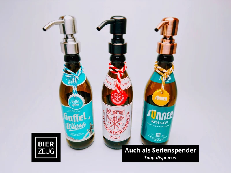 Kölsch Öllampe aus echter Kölschflasche – Handgemachte Upcycling Design Öllampe mit windfestem Flammenlicht – Bier Geschenkidee aus Köln