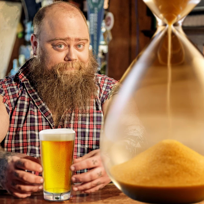 Barbuzzo Sand Timer Pint Glass - 16 Oz Plastic Beer Tumbler With Hour Glass Sand Timer