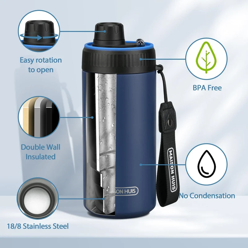 4 In 1 Beer Can Cooler Bottle Holder with Drinking Spout Lid for 12oz Regular, Slim Skinny Cans and Thermal Bottles,Sealed Insulated Double Wall Vacuum Stainless Steel Can Keeps Your Drinks Cold