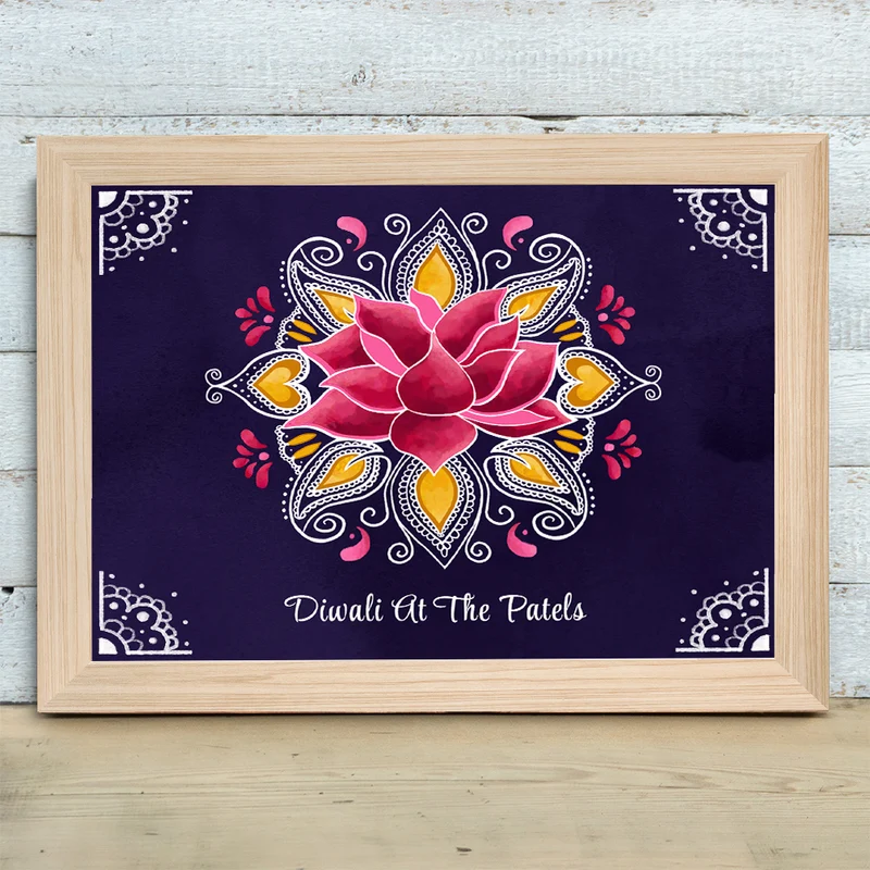 Personalised Personalised Diwali Rangoli Framed Print