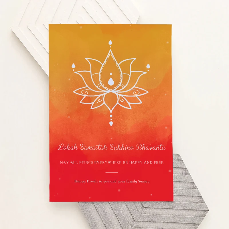 Personalised Personalised Diwali Lotus Framed Print