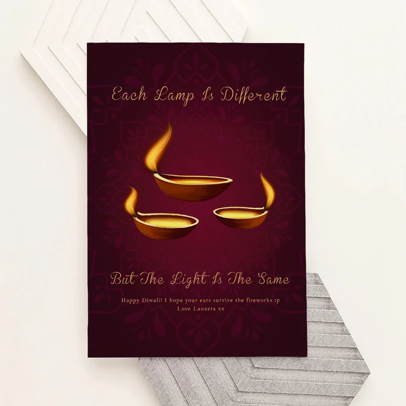 Personalised Personalised Diwali Lamp Framed Print