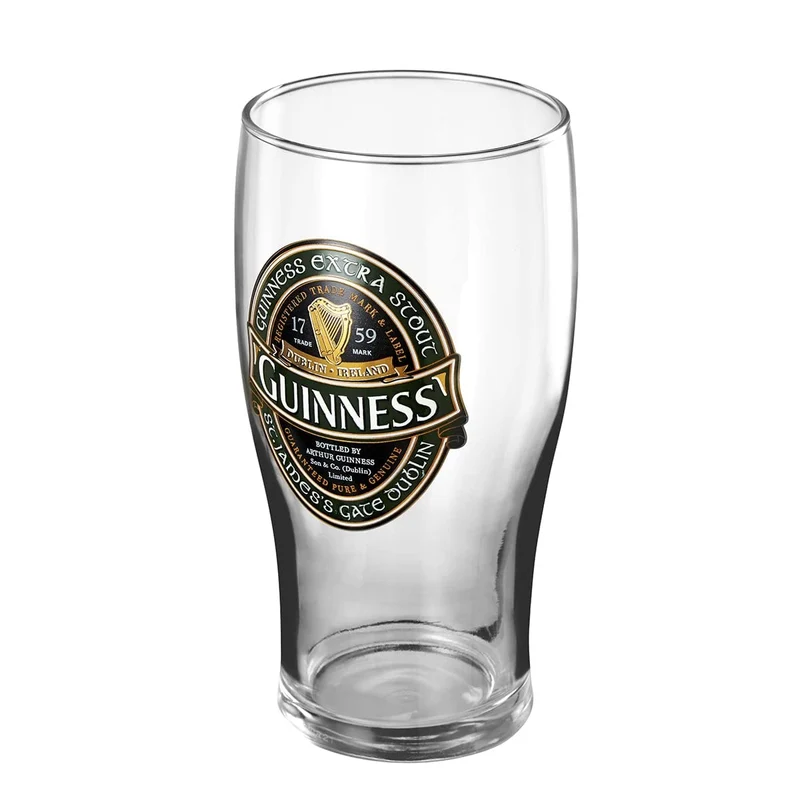 Guinness Stout Beer Glass Green Ireland Collection Twin Pack | Official Merchandise Pint Glasses Set of 2 | Perfect Irish gifts for Beer Lovers