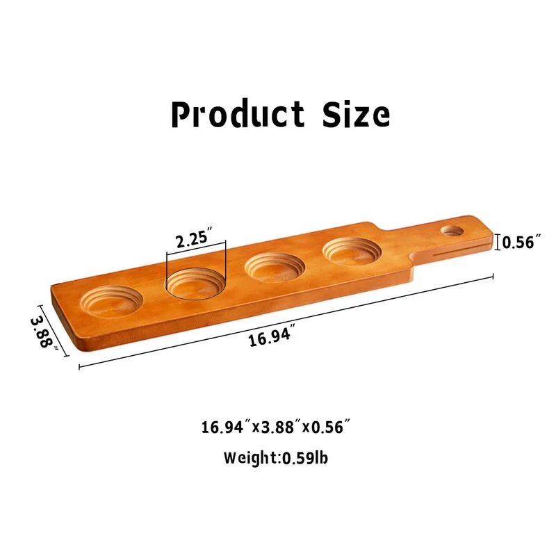 LZMS 6-Pack Walnut Flight Boards,Double-Sided Beer,Whiskey & Wine Tasting Paddles with Multiple Size Holes,Perfect for Margarita,Tequila,Bourbon Sampling,Party & Bar Serving,Durable Elegant Design