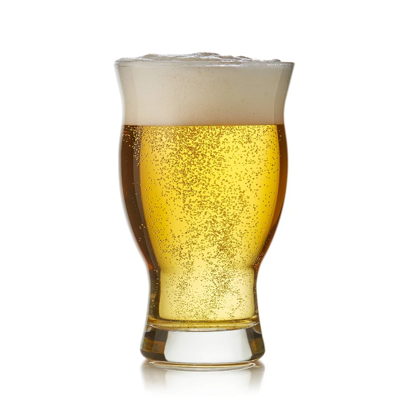 Libbey Craft Brews Nucleated Pint Beer Glasses, Dishwasher Safe Pint Glasses Set of 4 for Light Beers, Stouts, Laser Etching Nucleated Beer Glasses
