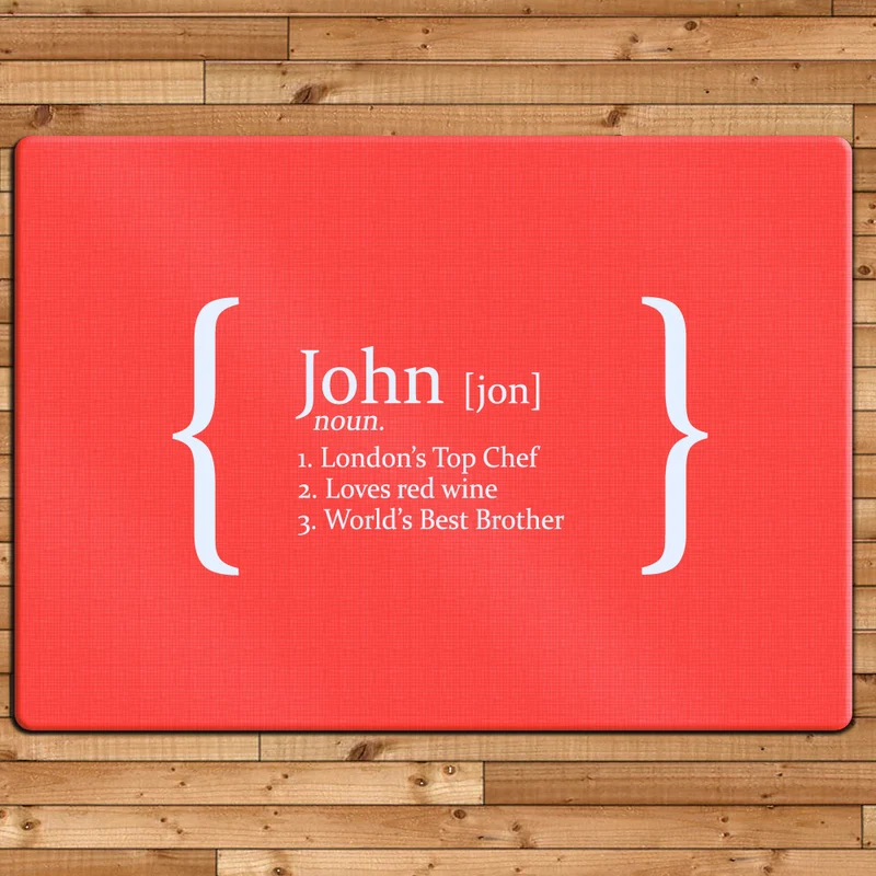 Personalised Personalised Definition Glass Chopping Board