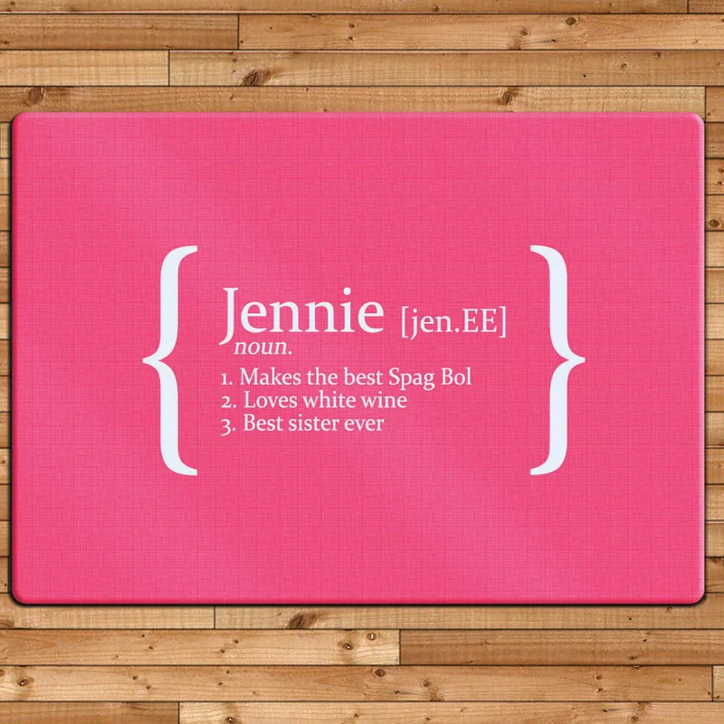 Personalised Personalised Definition Glass Chopping Board