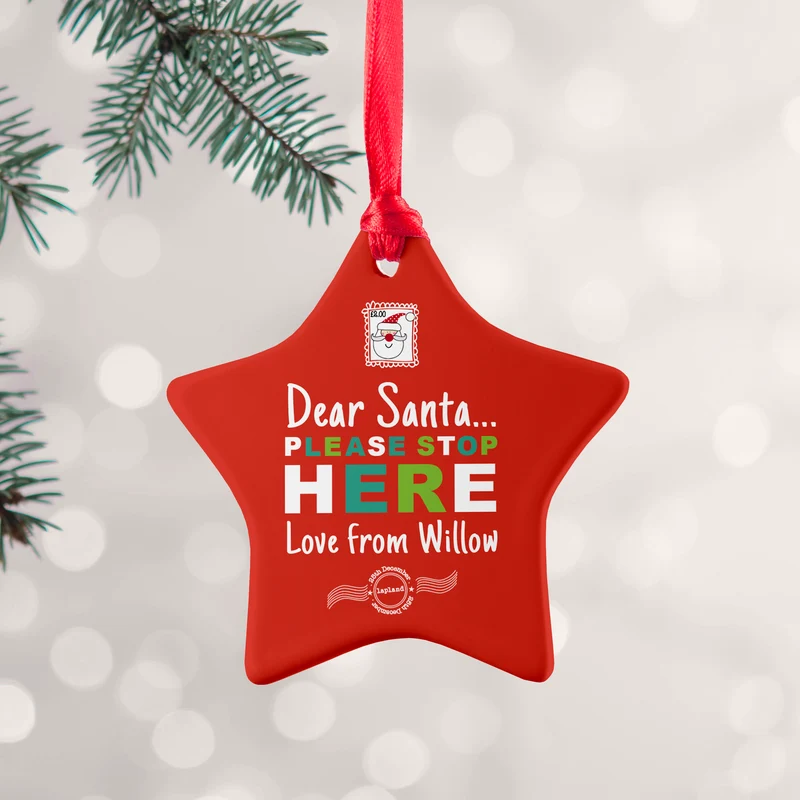 Personalised Personalised Dear Santa Christmas Decoration