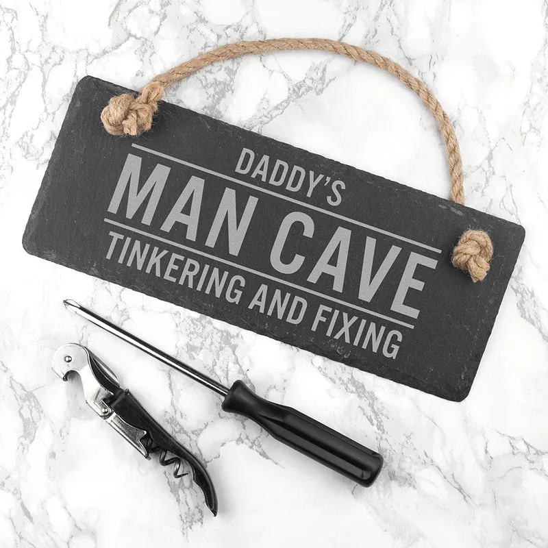 Personalised Personalised Dad's Slate Man Cave Sign